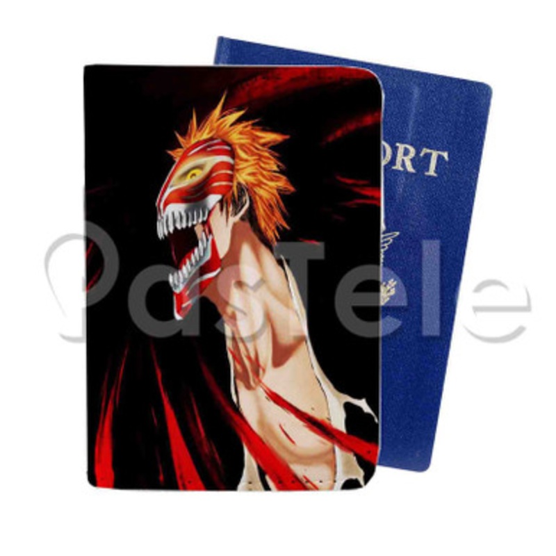 bleach Anime Custom PU Leather Passport Travel Baggage Tag Cover