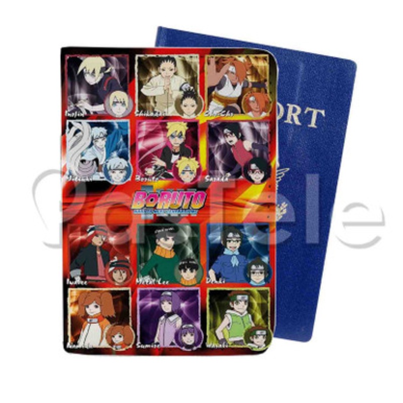 Boruto Naruto Next Generations 2 Custom PU Leather Passport Travel Baggage Tag Cover