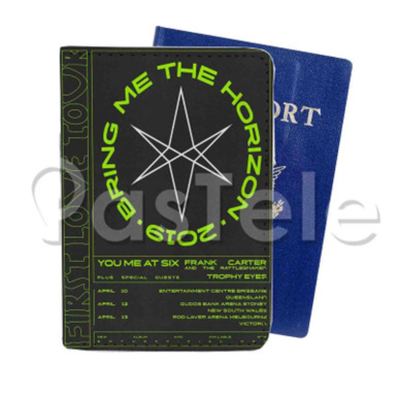 Bring Me The Horizon First Love Tour Custom PU Leather Passport Travel Baggage Tag Cover
