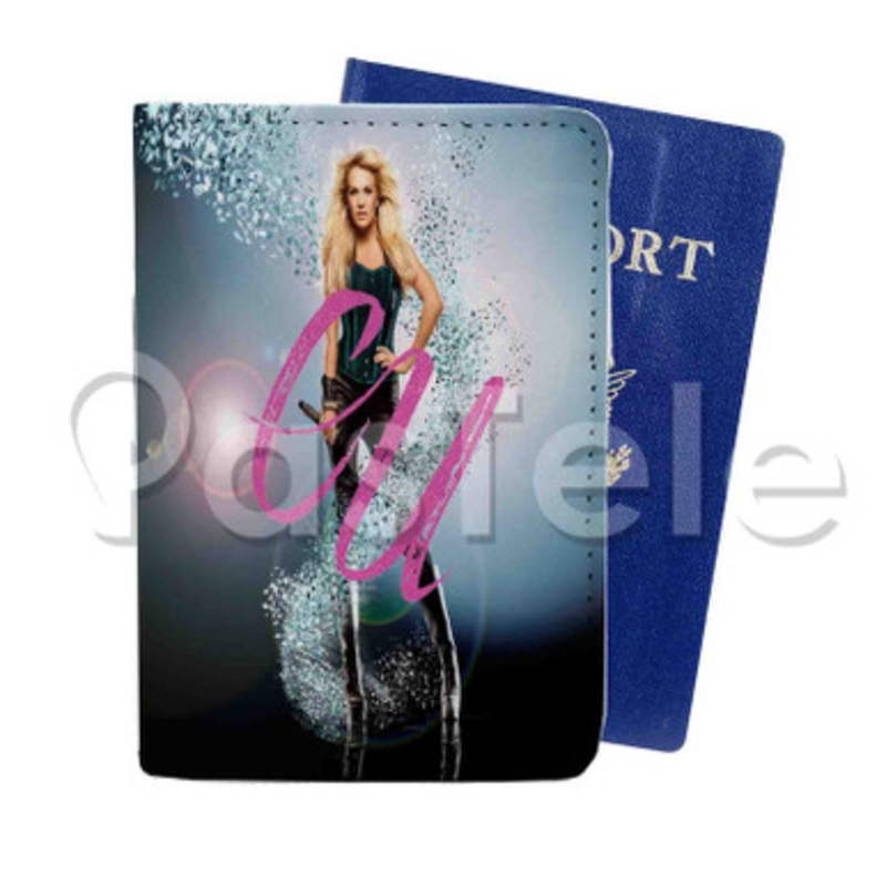 carrie underwood Custom PU Leather Passport Travel Baggage Tag Cover