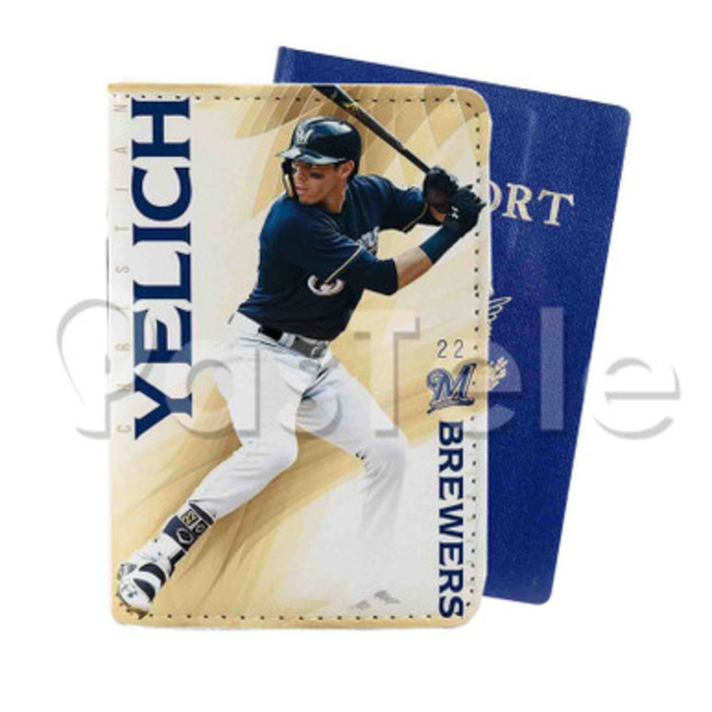 Christian Yelich MLB Milwaukee Brewers Custom PU Leather Passport Travel Baggage Tag Cover