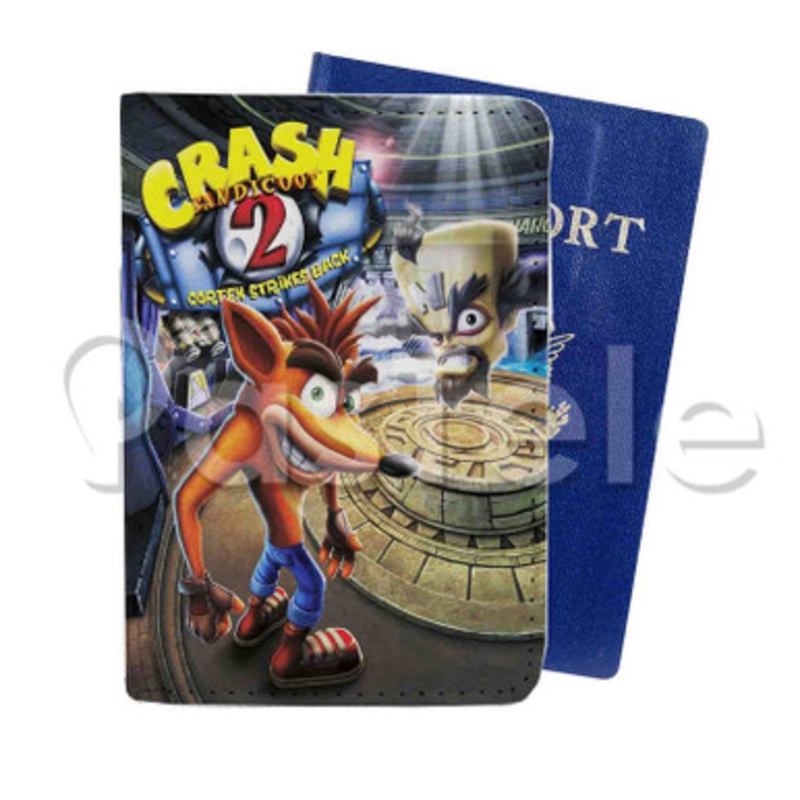 Crash Bandicoot 2 Custom PU Leather Passport Travel Baggage Tag Cover