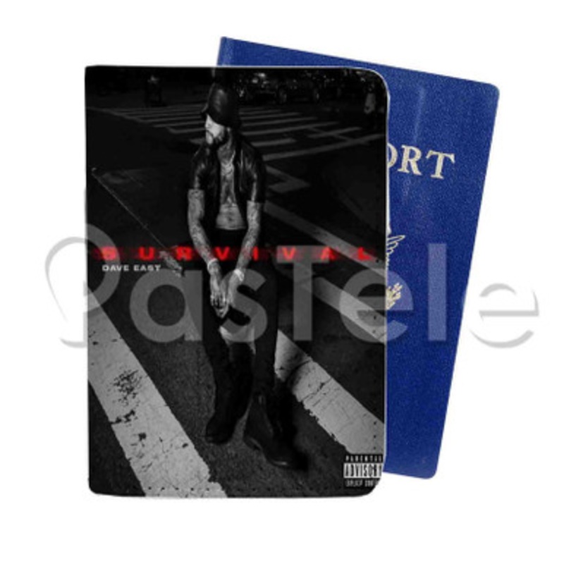 Dave East Survival Custom PU Leather Passport Travel Baggage Tag Cover
