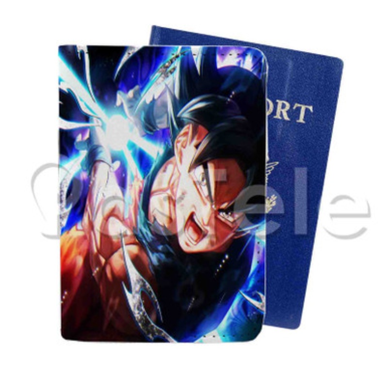 DBZ Goku Ultra Instinct Custom PU Leather Passport Travel Baggage Tag Cover