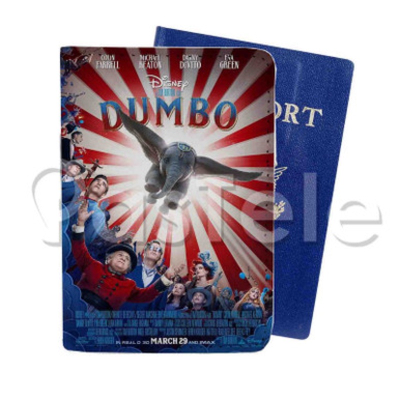 Disney Dumbo Live Action Custom PU Leather Passport Travel Baggage Tag Cover