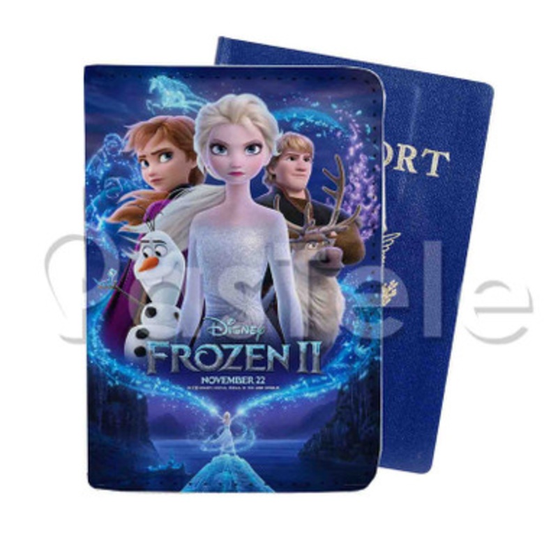 Disney Frozen 2 Custom PU Leather Passport Travel Baggage Tag Cover