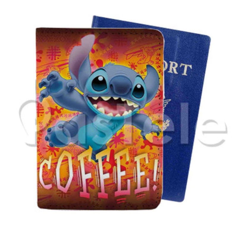 Disney Lilo and Stitch Custom PU Leather Passport Travel Baggage Tag Cover