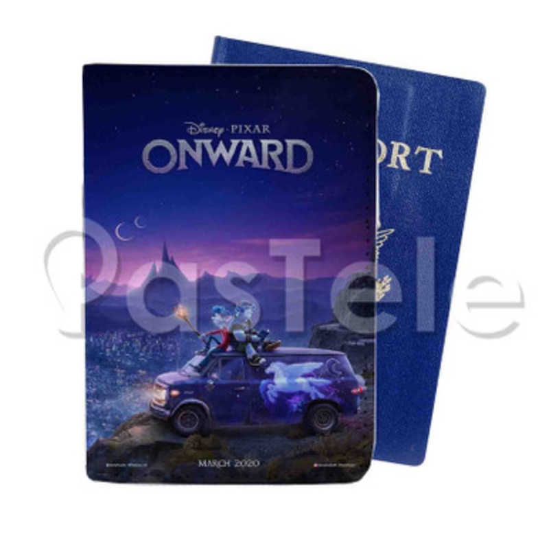 Disney Pixar Onward 2 Custom PU Leather Passport Travel Baggage Tag Cover