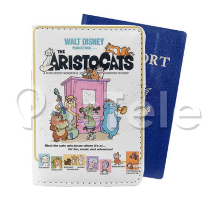 Disney The Aristocats Custom PU Leather Passport Travel Baggage Tag Cover