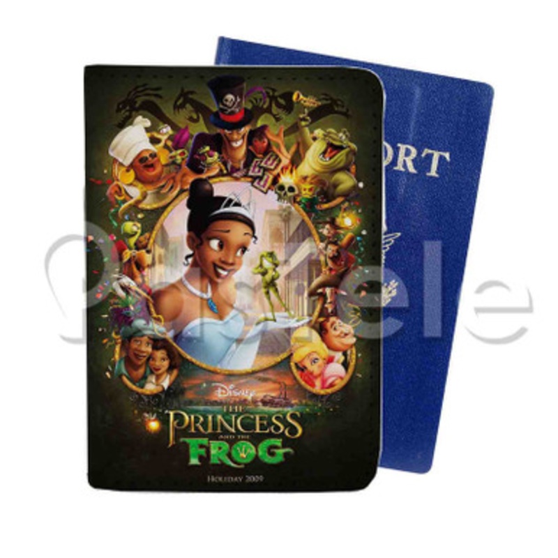 Disney The Princess and the Frog Custom PU Leather Passport Travel Baggage Tag Cover