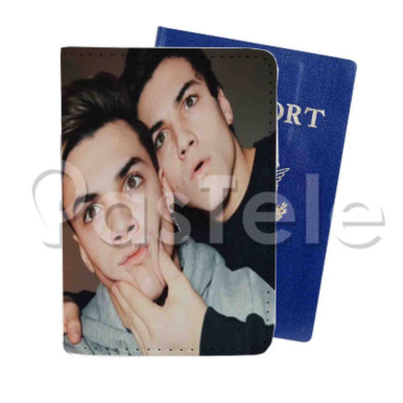 dolan twins 2 Custom PU Leather Passport Travel Baggage Tag Cover