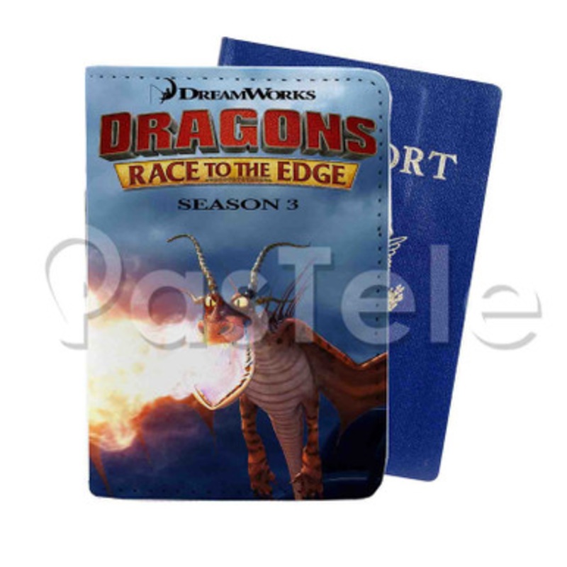 Dragons Race to the Edge Custom PU Leather Passport Travel Baggage Tag Cover