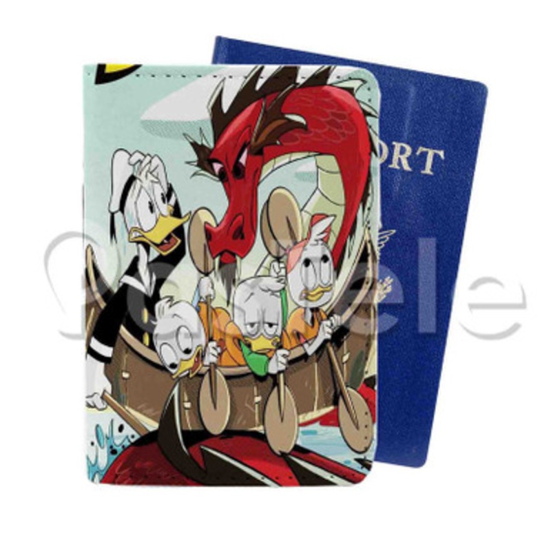 Duck Tales Custom PU Leather Passport Travel Baggage Tag Cover