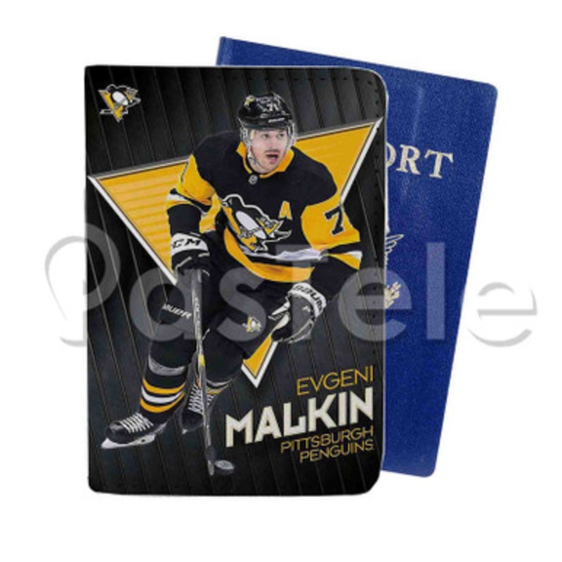 Evgeni Malkin Pittsburgh Penguins NHL Custom PU Leather Passport Travel Baggage Tag Cover