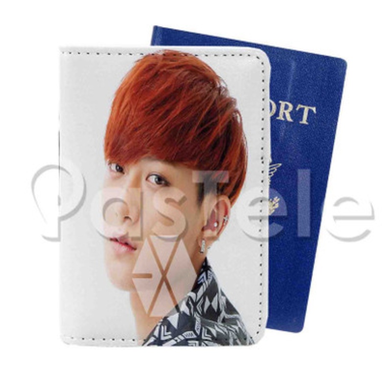 Exo Hu ng Zit o Custom PU Leather Passport Travel Baggage Tag Cover