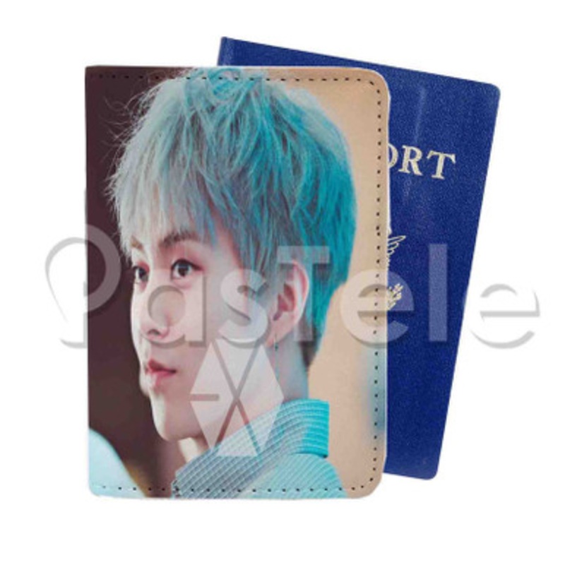 Exo Xiumin Custom PU Leather Passport Travel Baggage Tag Cover