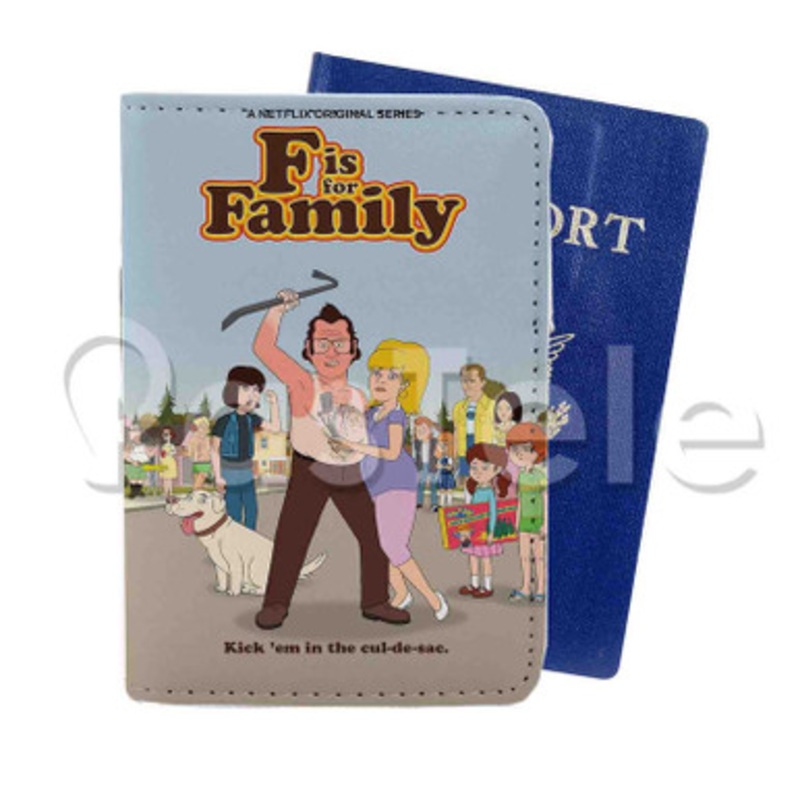 F Is for Family Custom PU Leather Passport Travel Baggage Tag Cover