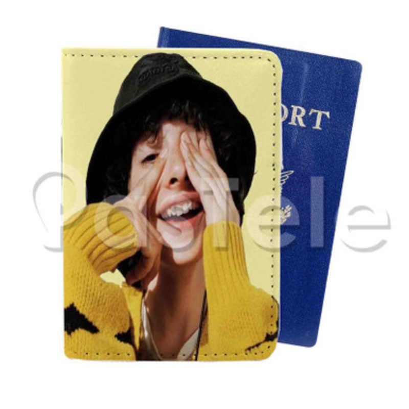 Finn Wolfhard Custom PU Leather Passport Travel Baggage Tag Cover