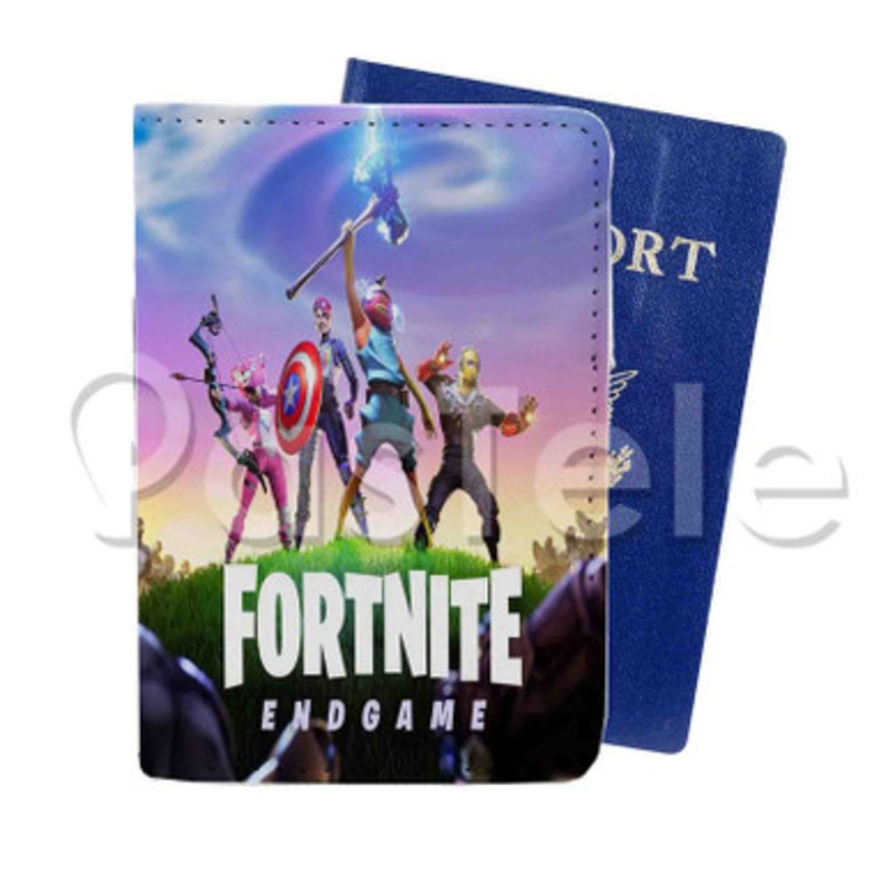 fortnite avengers endgame Custom PU Leather Passport Travel Baggage Tag Cover