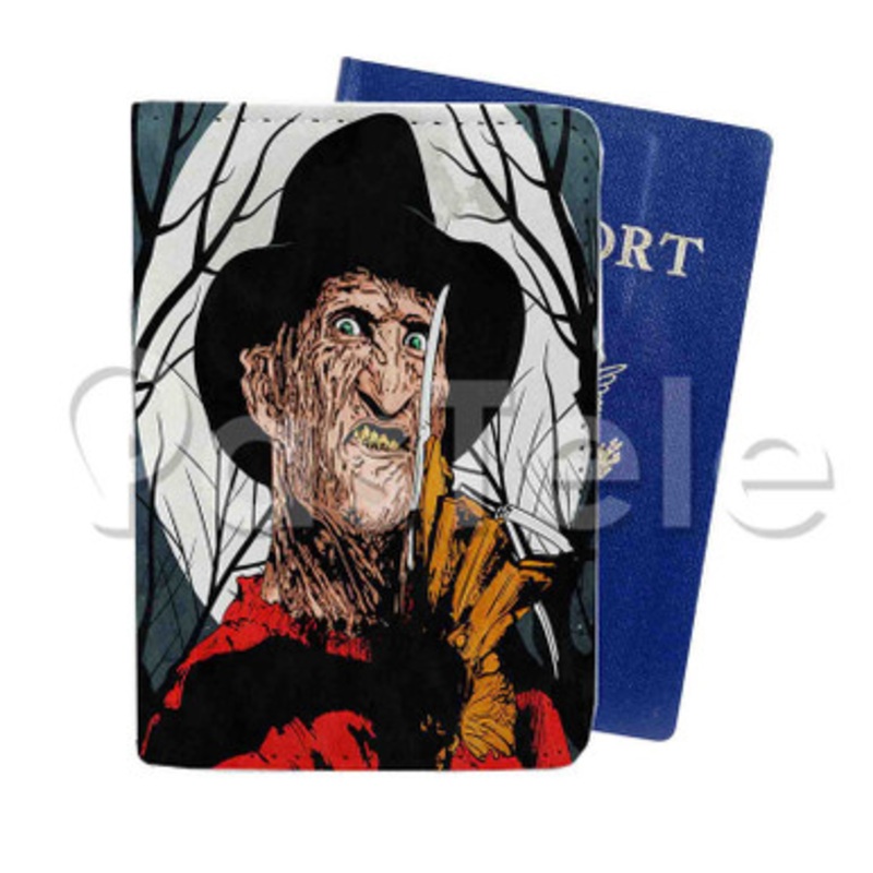 Freddy Krueger Custom PU Leather Passport Travel Baggage Tag Cover