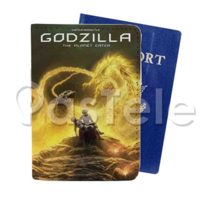 Godzilla Part 3 The Planet Eater Custom PU Leather Passport Travel Baggage Tag Cover