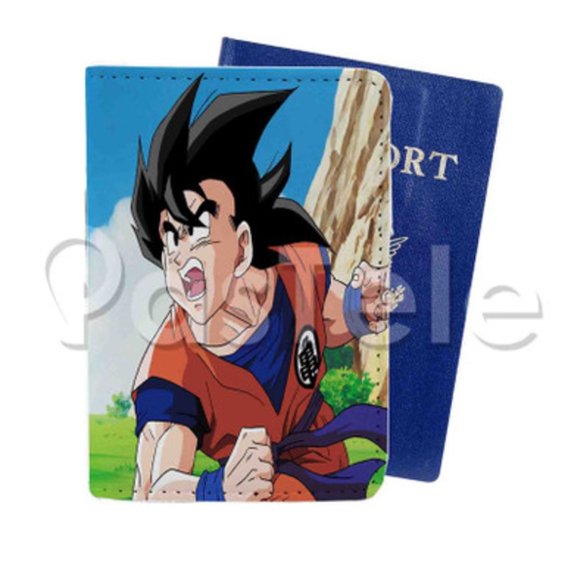 Goku dragon ball z Custom PU Leather Passport Travel Baggage Tag Cover