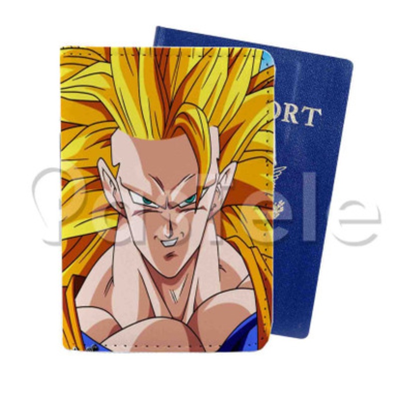 goku ssj 3 Custom PU Leather Passport Travel Baggage Tag Cover