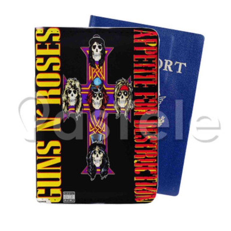 Guns N Roses Appetite For Destruction Custom PU Leather Passport Travel Baggage Tag Cover