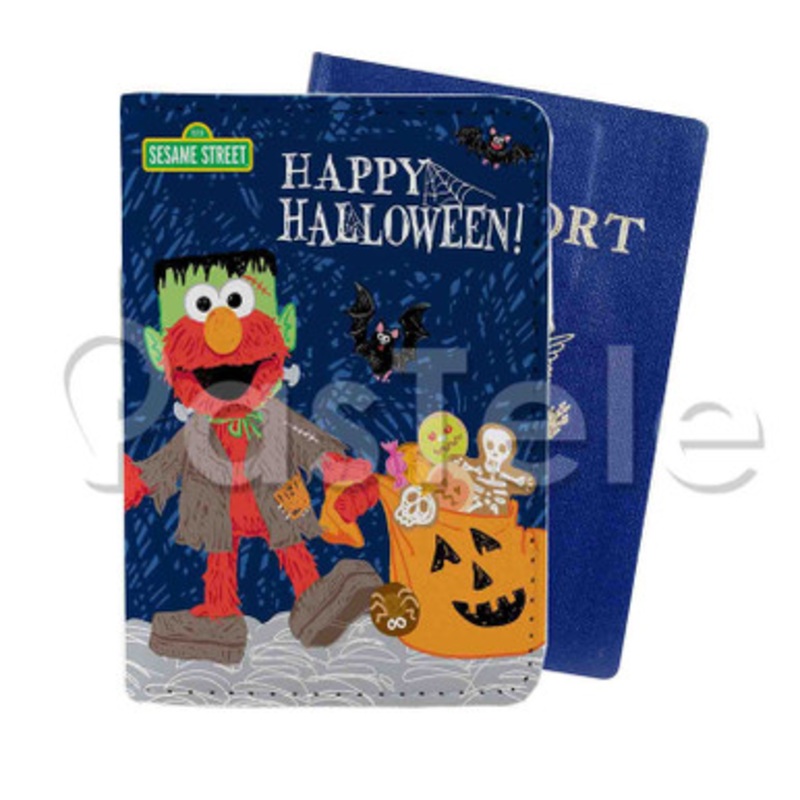 Happy Halloween Custom PU Leather Passport Travel Baggage Tag Cover