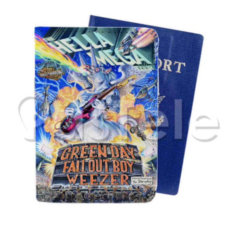 hella mega tour Custom PU Leather Passport Travel Baggage Tag Cover