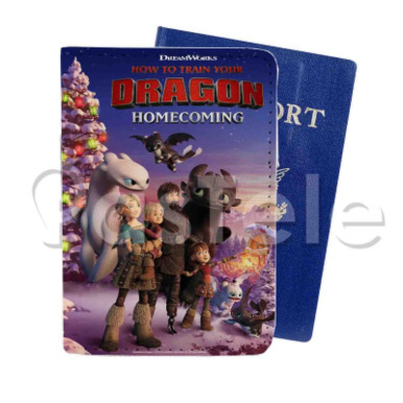 How to Train Your Dragon Homecoming Custom PU Leather Passport Travel Baggage Tag Cover