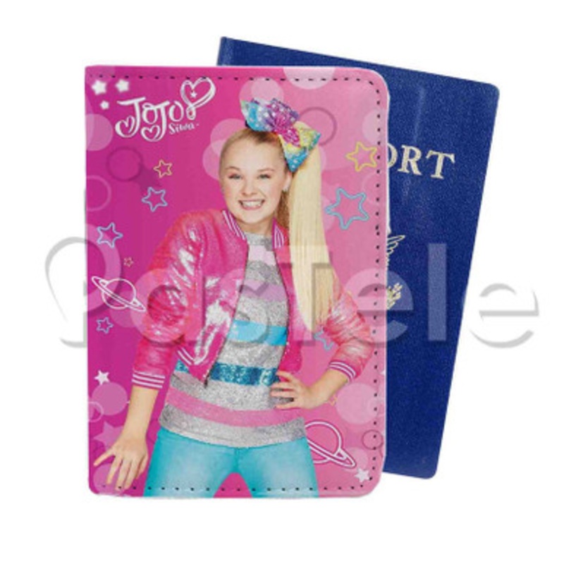 Jo Jo Siwa Pink Custom PU Leather Passport Travel Baggage Tag Cover