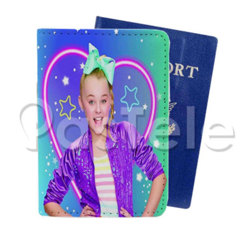 Jojo Siwa 2 Custom PU Leather Passport Travel Baggage Tag Cover