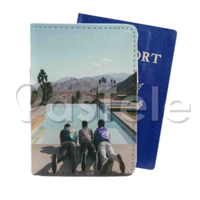 Jonas Brothers Happiness Begins Custom PU Leather Passport Travel Baggage Tag Cover