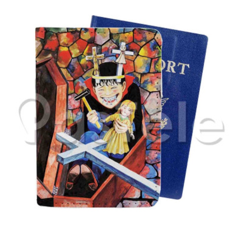 Junji Ito Souichi Custom PU Leather Passport Travel Baggage Tag Cover