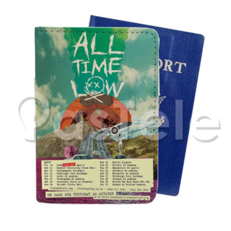 All Time Low Custom PU Leather Passport Travel Baggage Tag Cover