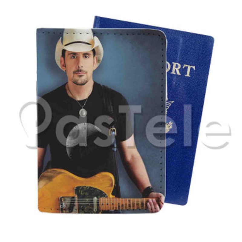 Brad Paisley Custom PU Leather Passport Travel Baggage Tag Cover