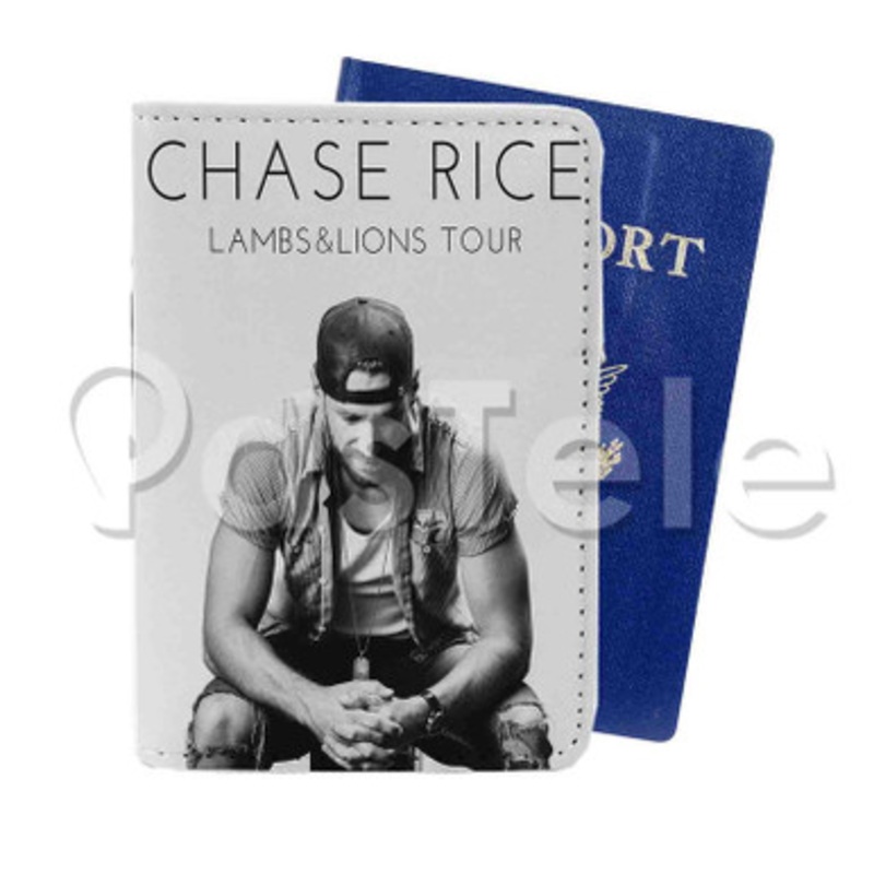 Chase Rice Lambs Lions Tour Custom PU Leather Passport Travel Baggage Tag Cover