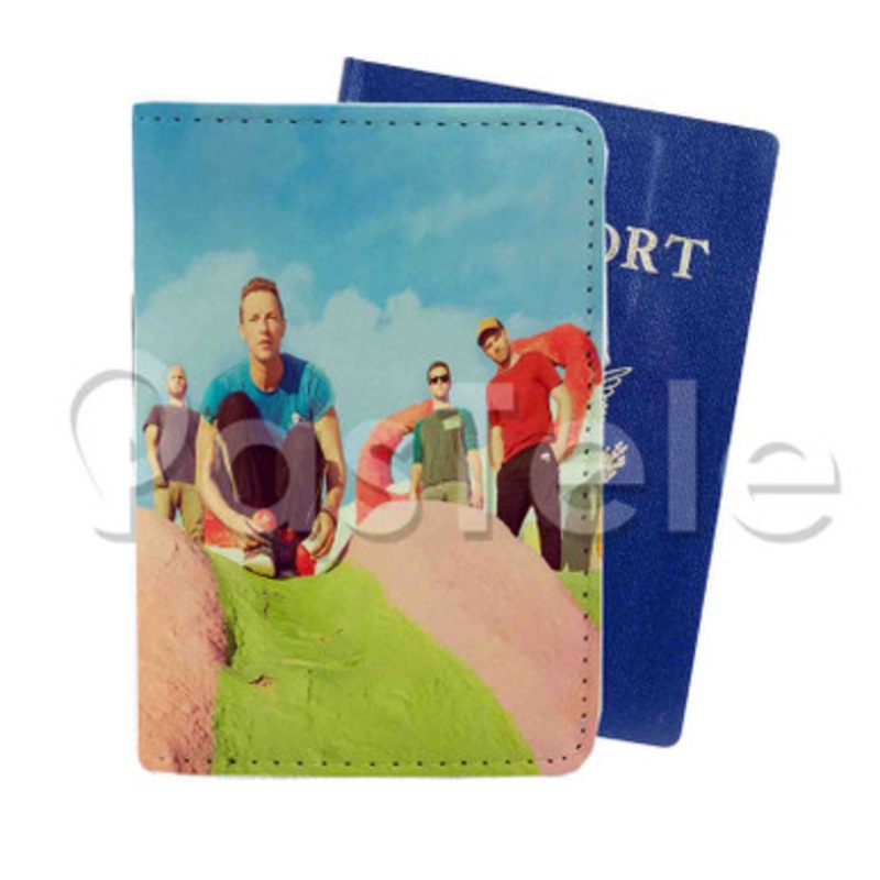 Coldplay Custom PU Leather Passport Travel Baggage Tag Cover