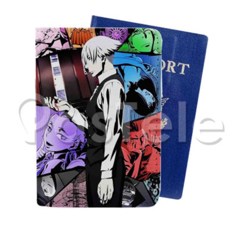 Death Parade Custom PU Leather Passport Travel Baggage Tag Cover