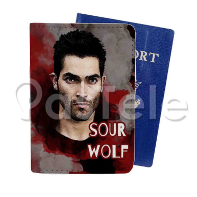Derek Sour Wolf Custom PU Leather Passport Travel Baggage Tag Cover