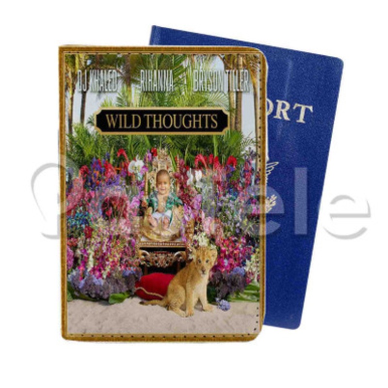 DJ Khaled feat Rihanna Wild Thoughts Custom PU Leather Passport Travel Baggage Tag Cover