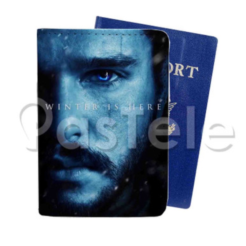 Game of Thron Winter is Here 3 Custom PU Leather Passport Travel Baggage Tag Cover
