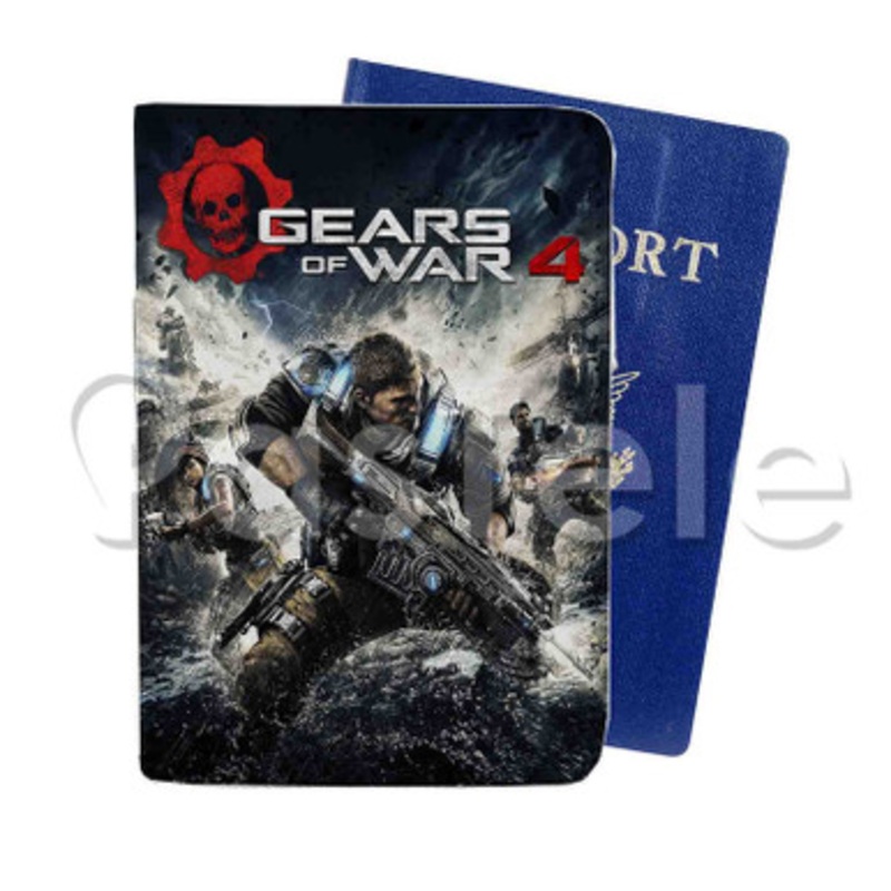 Gears of War 4 Custom PU Leather Passport Travel Baggage Tag Cover
