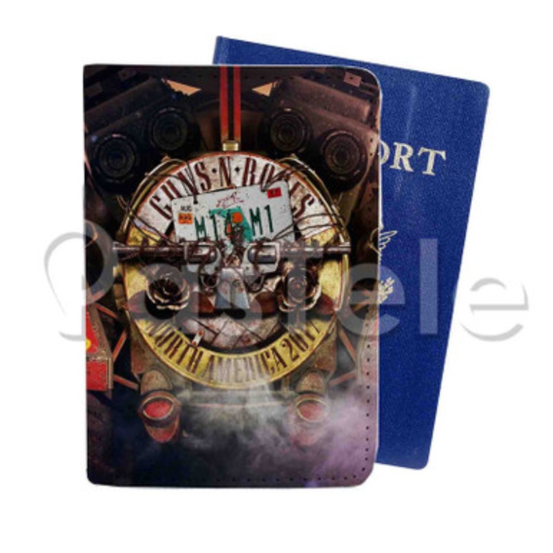 Guns N Roses Miami Custom PU Leather Passport Travel Baggage Tag Cover