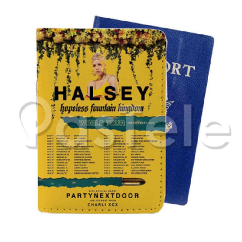 Halsey Hopeless Fountain Kingdom World Tour Custom PU Leather Passport Travel Baggage Tag Cover