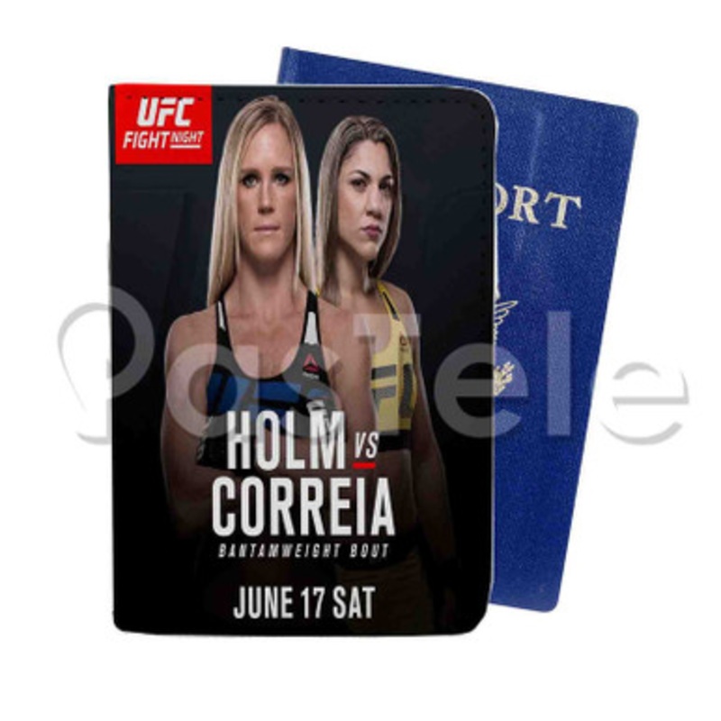 Holly Holm vs Bethe Correia Custom PU Leather Passport Travel Baggage Tag Cover