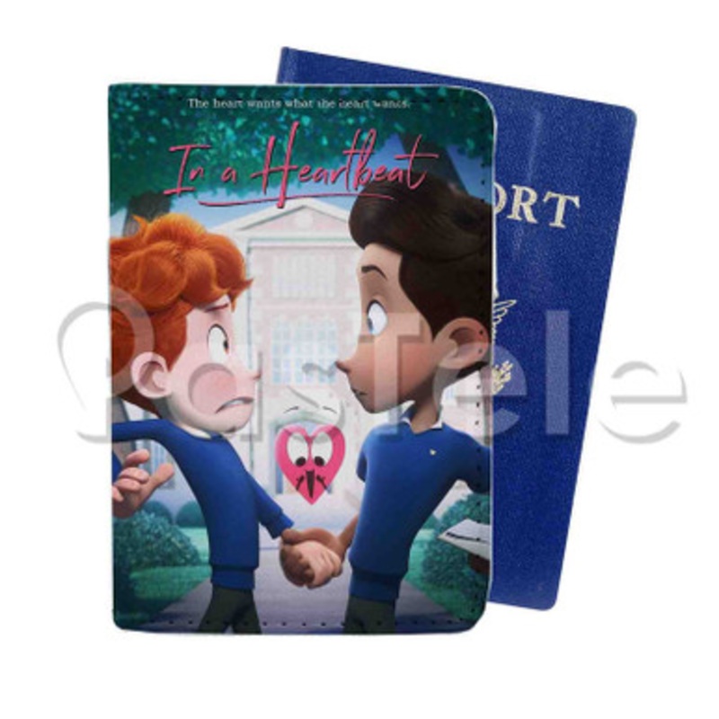 In a Heartbeat Custom PU Leather Passport Travel Baggage Tag Cover