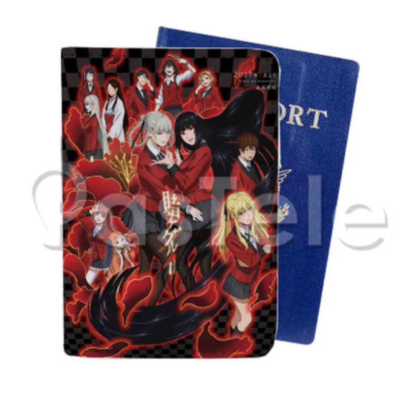 Kakegurui Custom PU Leather Passport Travel Baggage Tag Cover