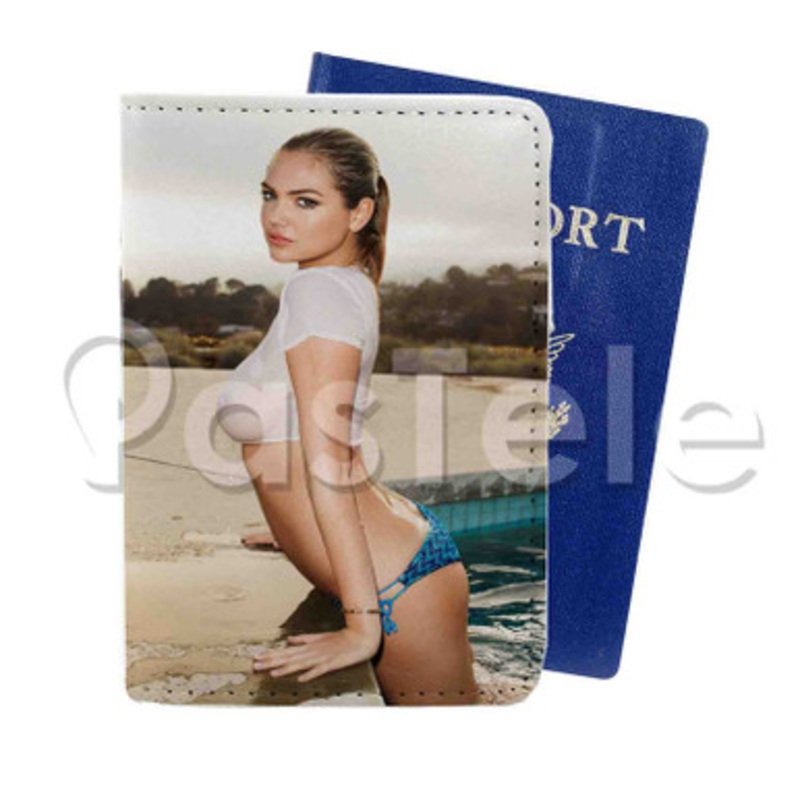 Kate Upton Custom PU Leather Passport Travel Baggage Tag Cover